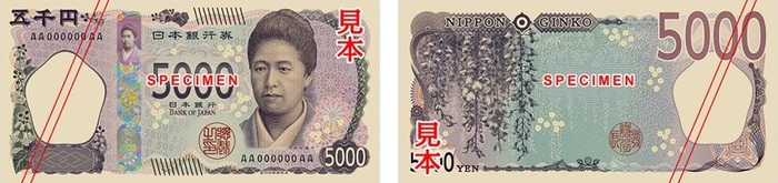 画像:5,000円札（新しいデザイン）